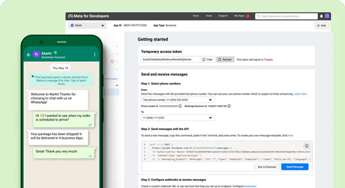 WhatsApp Business API mockup